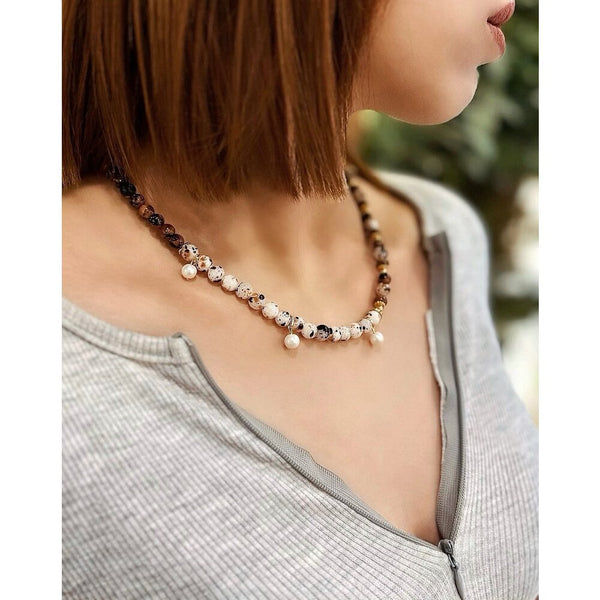 Dalmaçyalı Jasper Ve Murano Yıldız Taşlı Kolye